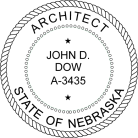 Nebraska Architect Seal Rubber Stamp